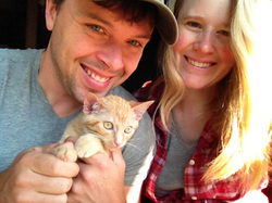 Davyd and Jenny with their cat Max